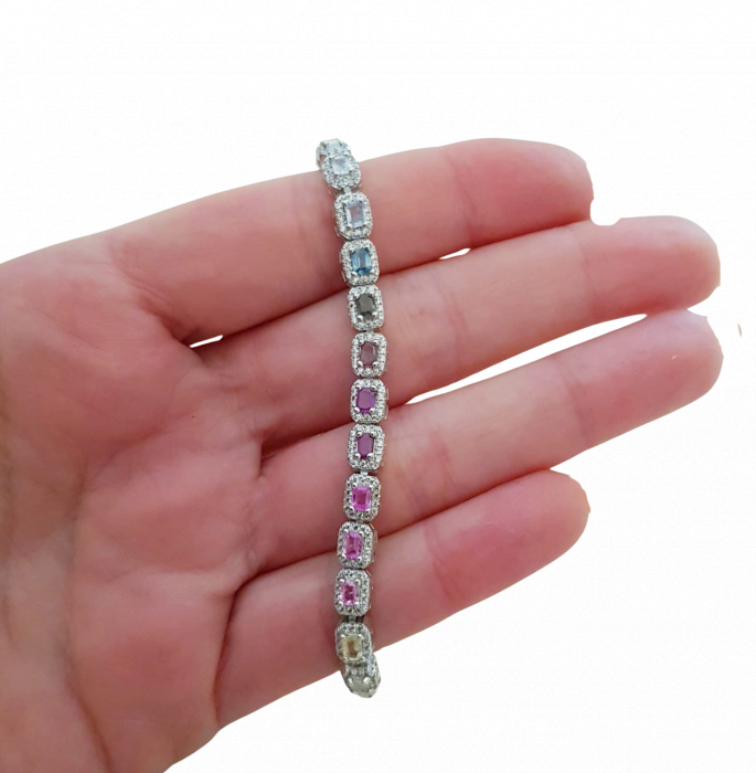 Bratara argint safir multicolor [4]