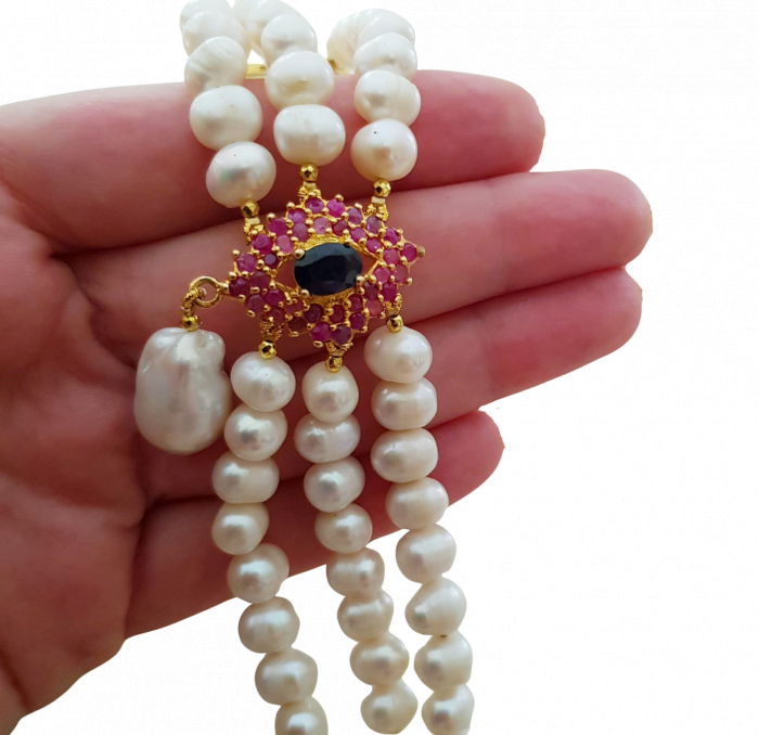 Bratara argint safir perle [4]