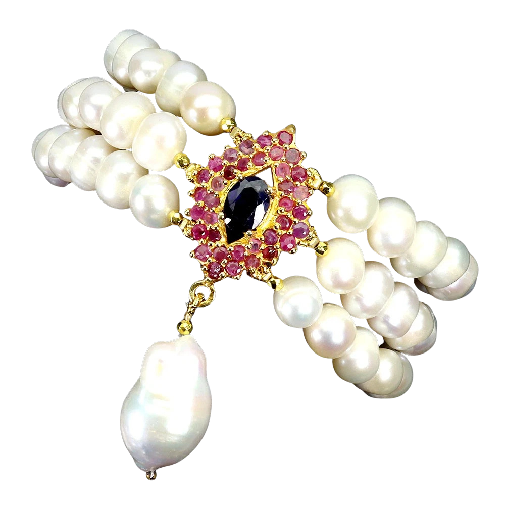 Bratara argint safir perle [1]