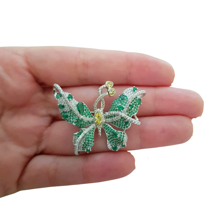 Brosa argint cubic zirconia [3]