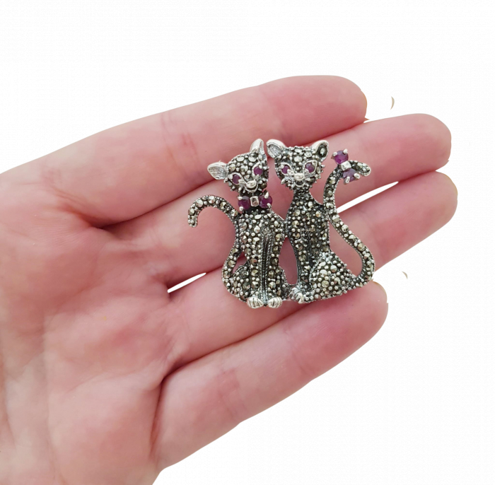 Brosa argint rubin marcasite [3]
