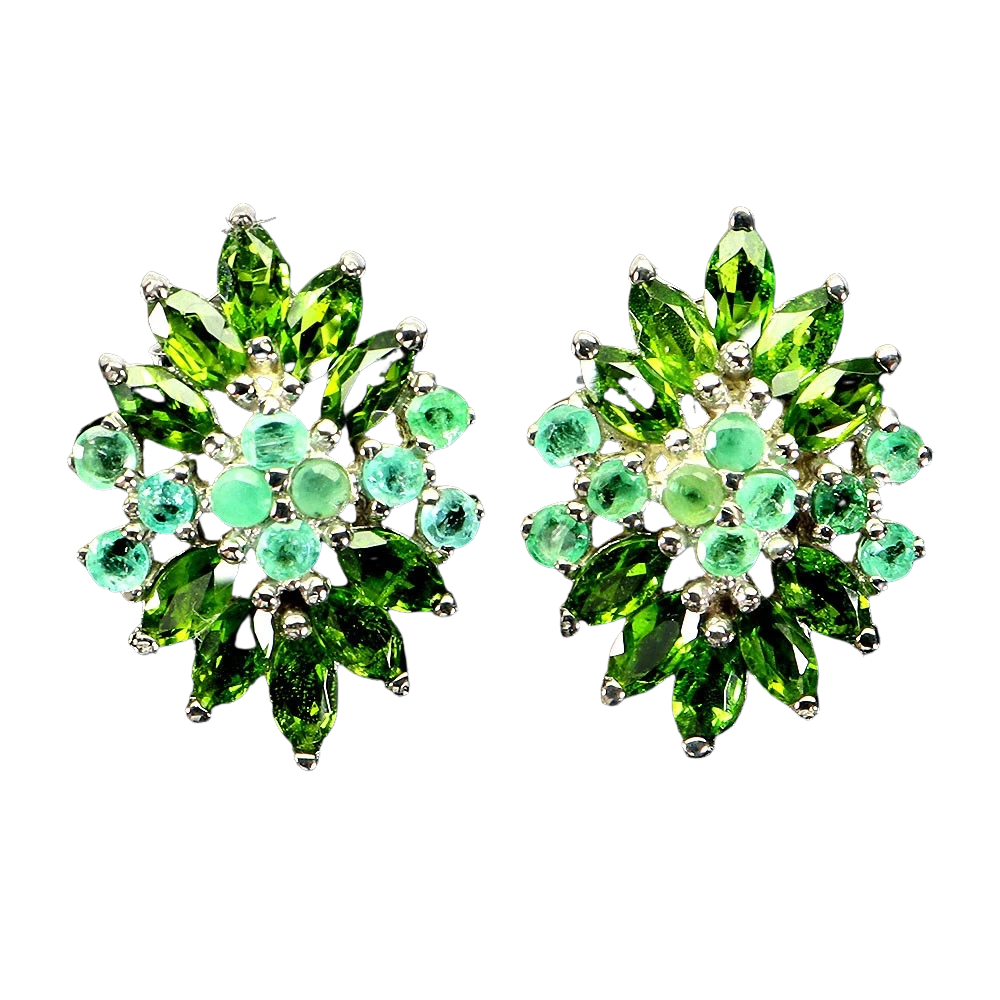 Cercei argint crom-diopsid [1]