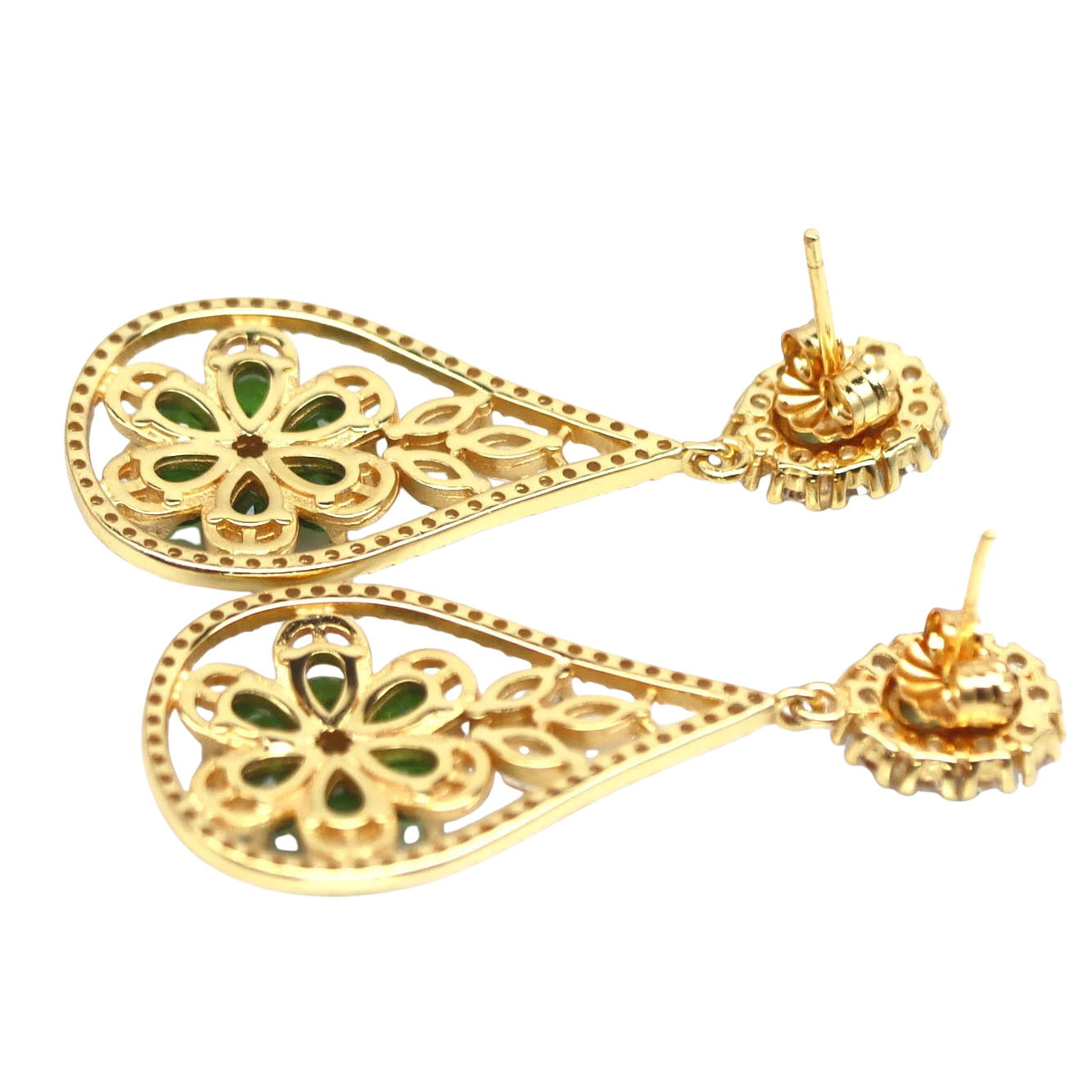 Cercei argint crom-diopsid [2]