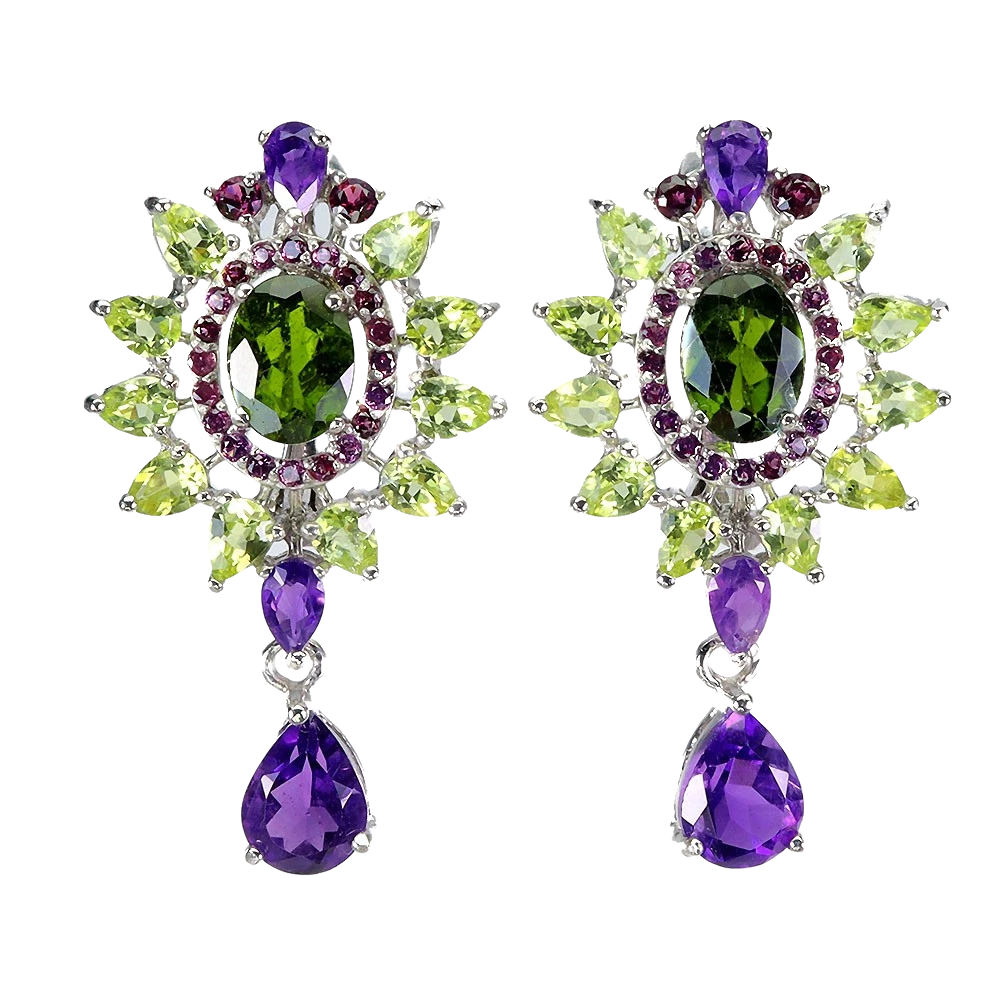 Cercei argint crom-diopsid [1]