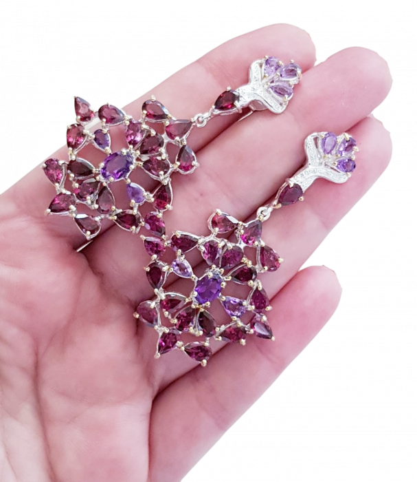 Cercei argint granat [3]