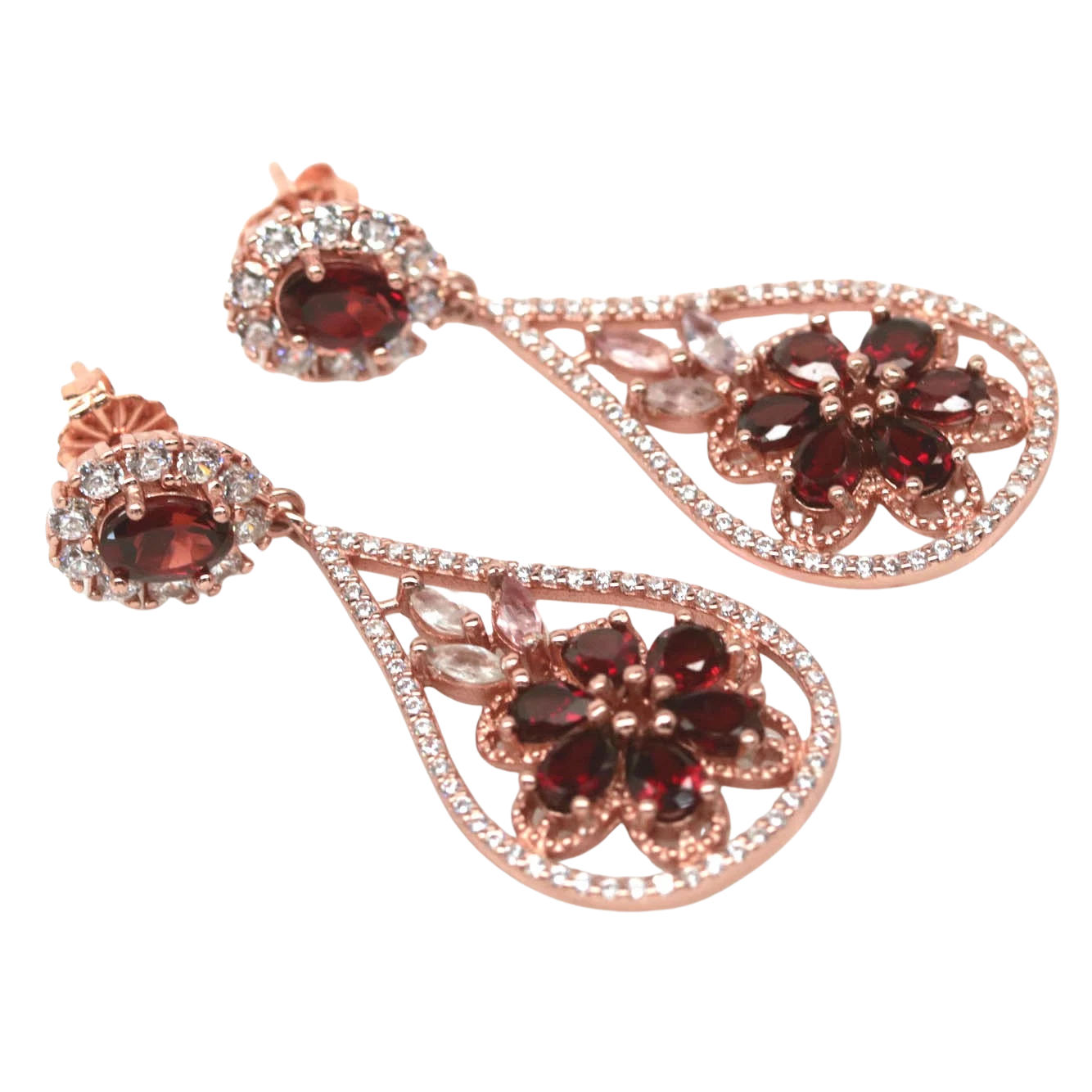 Cercei argint granat [2]