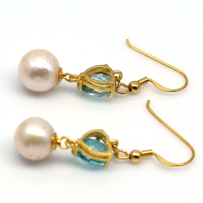 Cercei argint perle topaz [3]