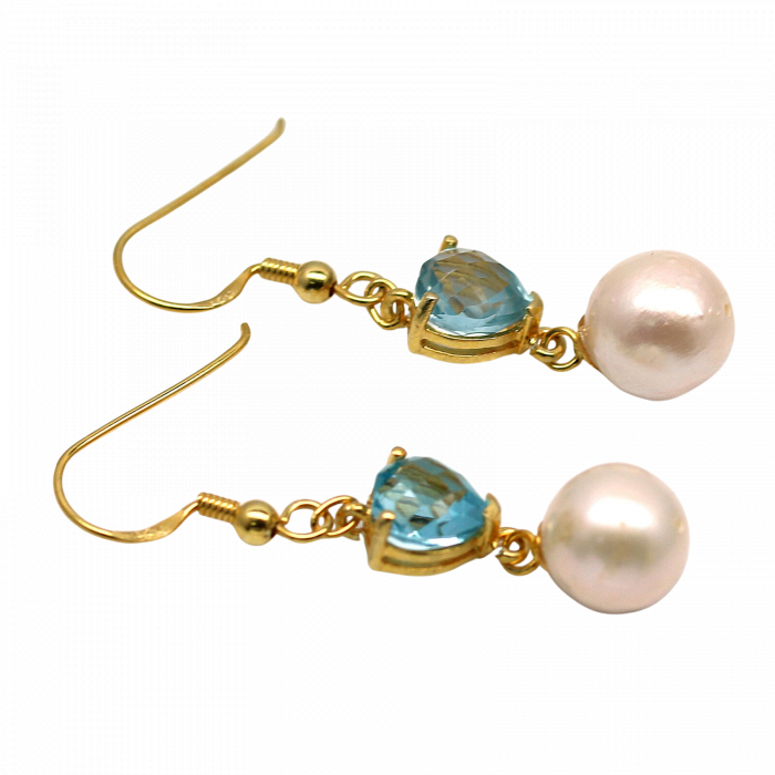 Cercei argint perle topaz [2]