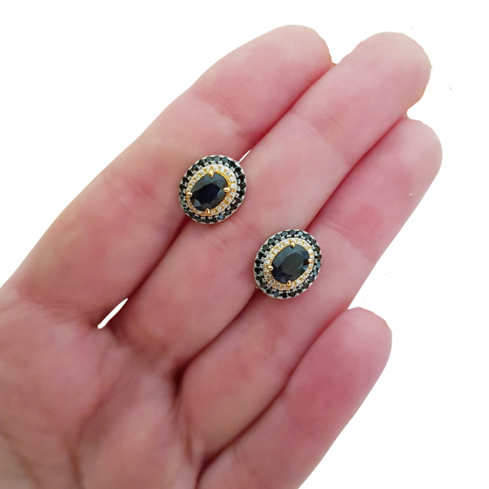 Cercei argint safir [3]