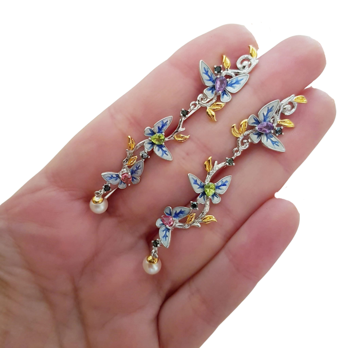 Cercei argint safir [3]