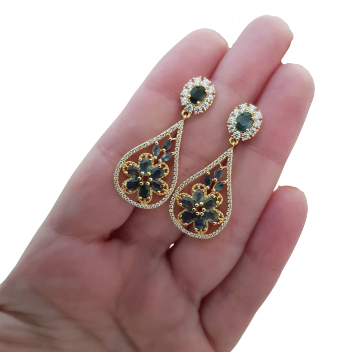 Cercei argint safir [3]