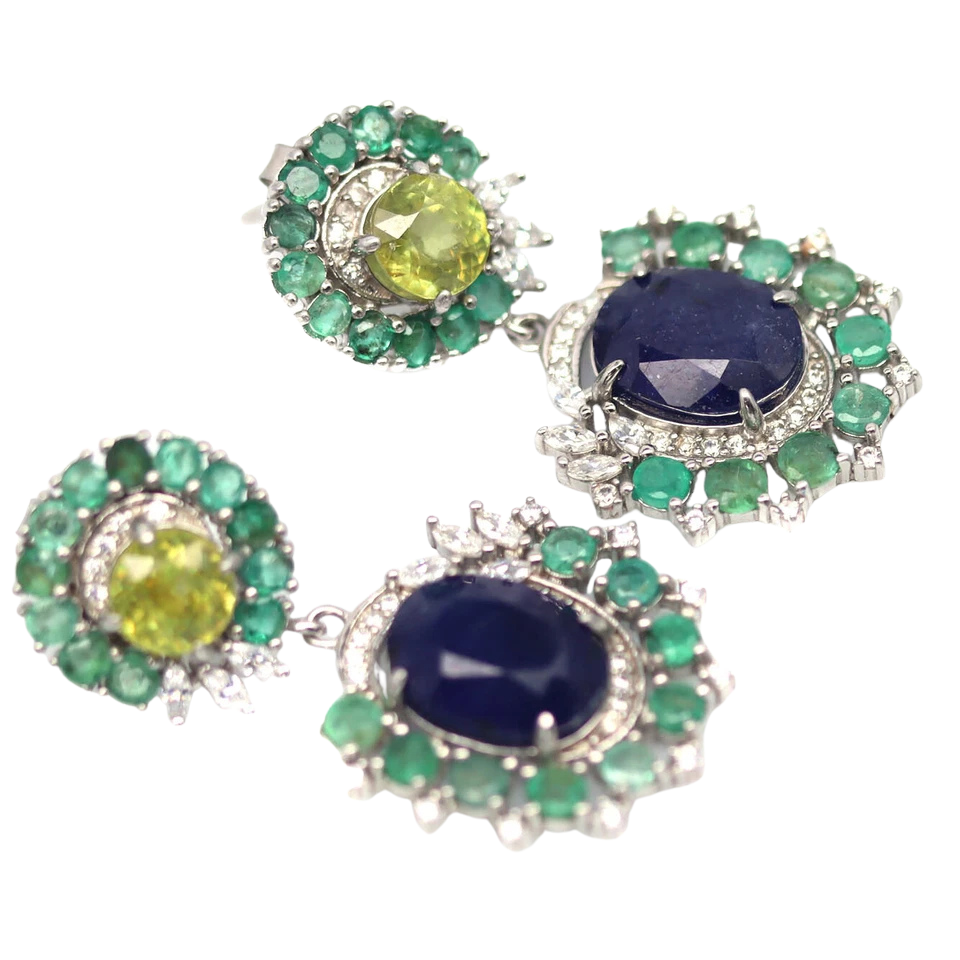 Cercei argint safir [2]