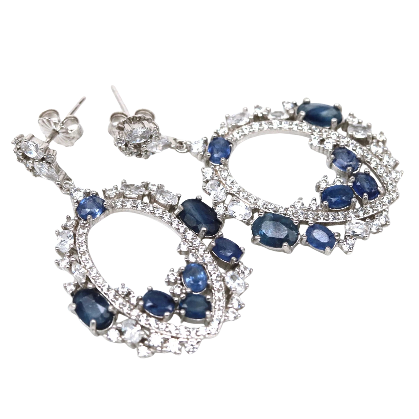 Cercei argint safir [2]