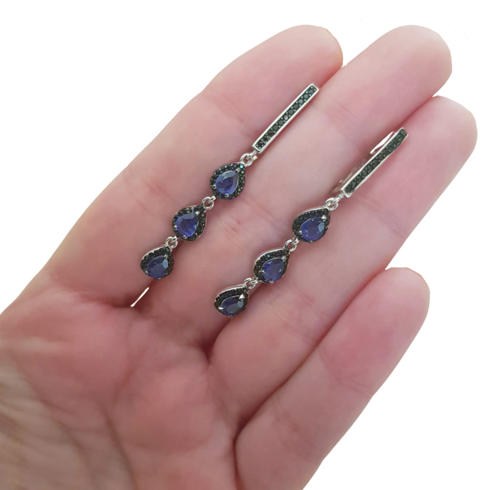 Cercei argint safir [3]