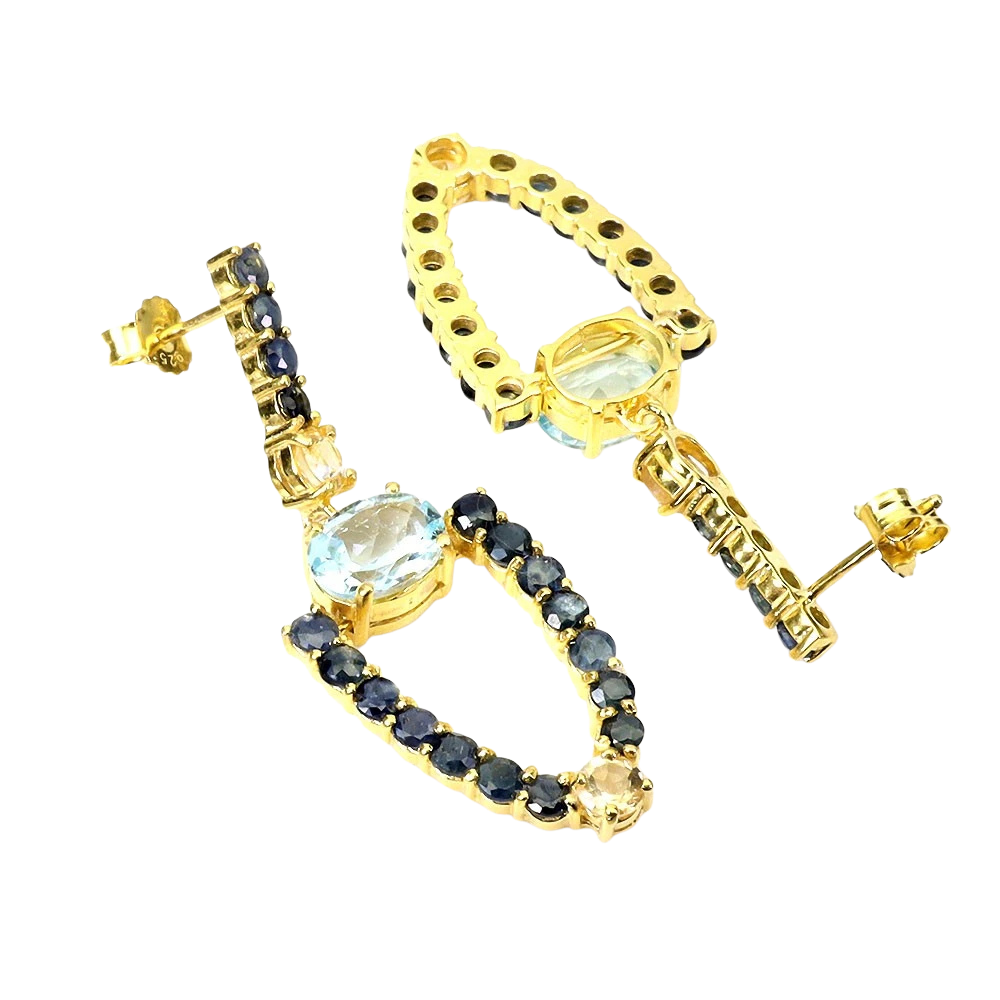 Cercei argint safir [2]