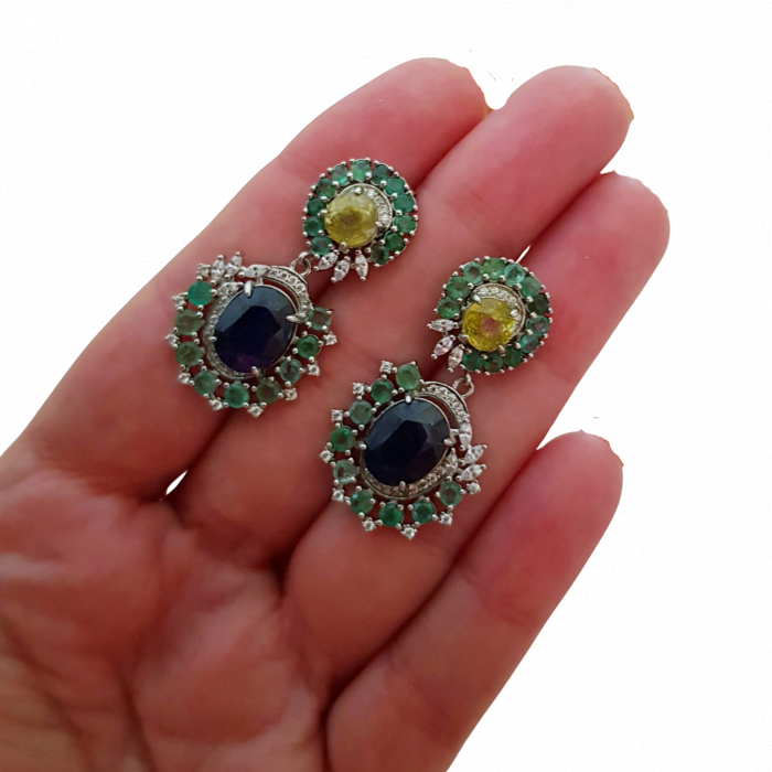 Cercei argint safir [4]