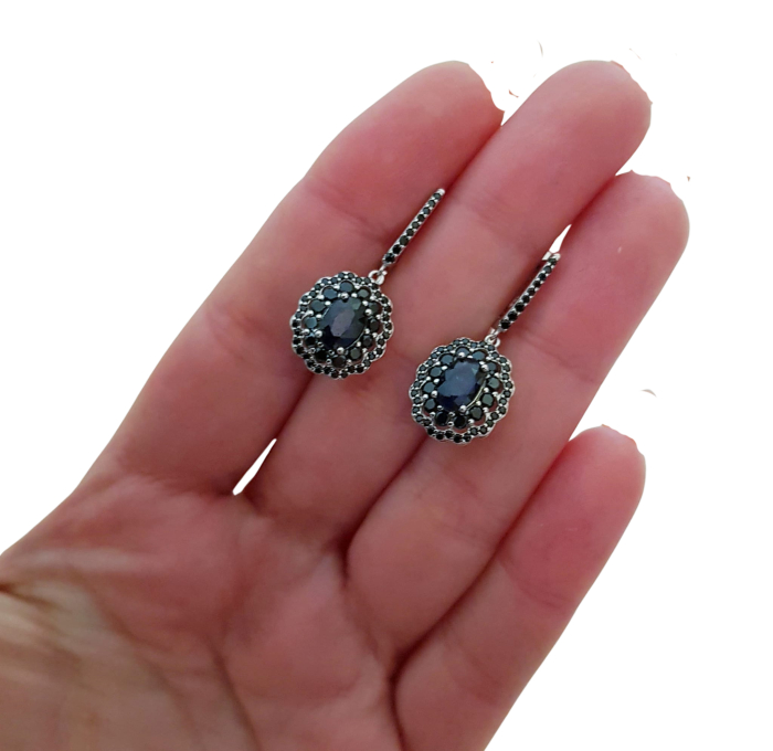 Cercei argint safir [3]