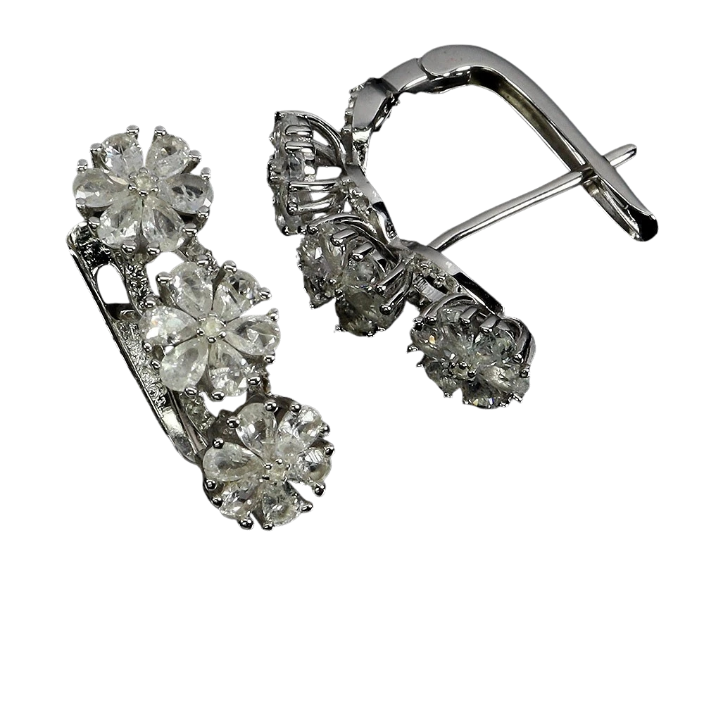 Cercei argint safir alb [2]