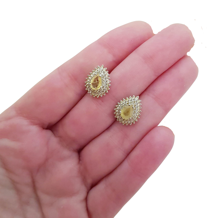 Cercei argint safir galben [2]