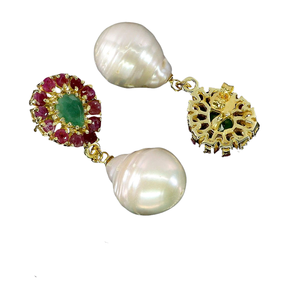 Cercei argint smarand perle [2]