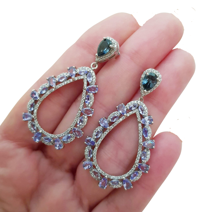 Cercei argint tanzanit [3]