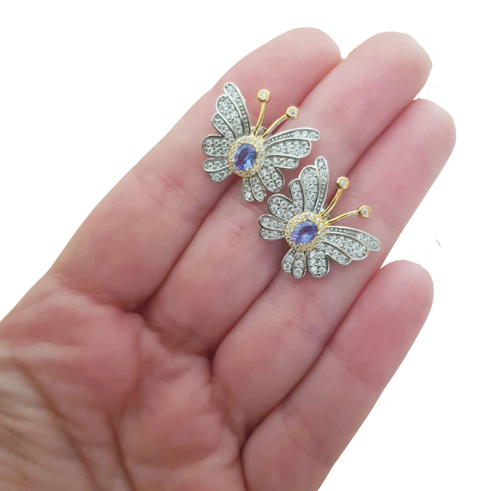 Cercei argint tanzanit [3]