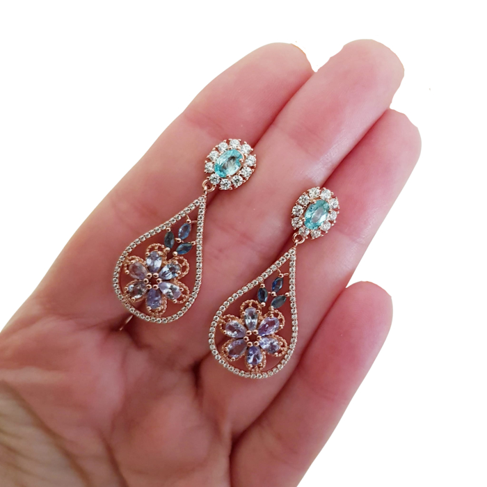 Cercei argint tanzanit [3]