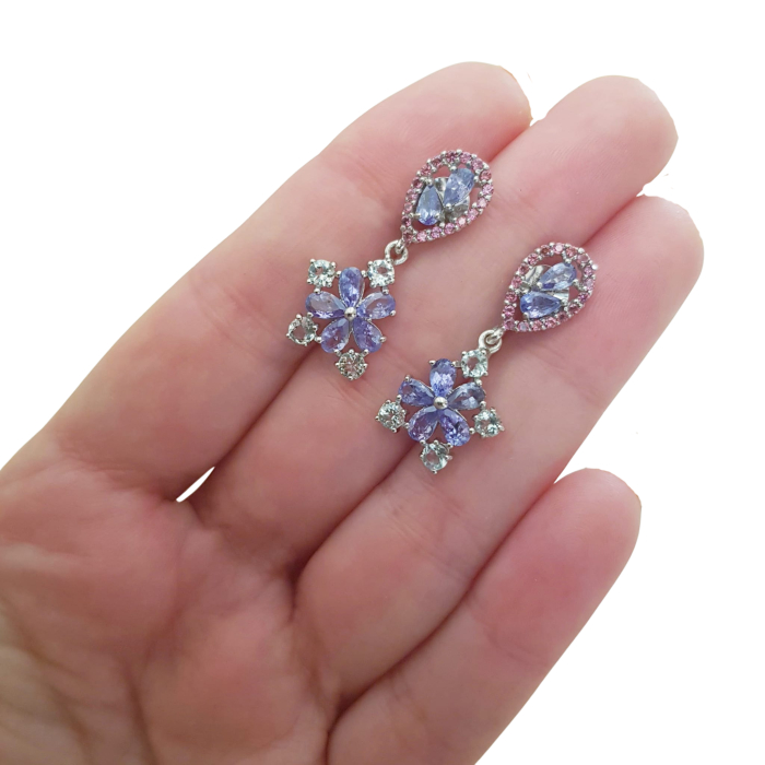 Cercei argint tanzanit [3]