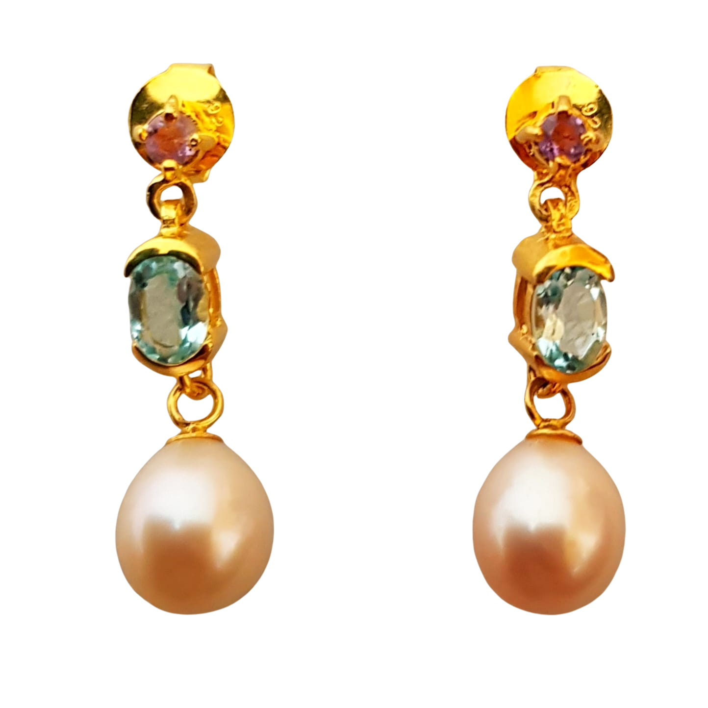 Cercei argint topaz perle [1]