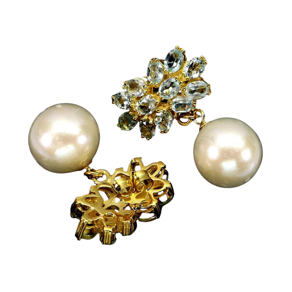 Cercei argint topaz perle [2]