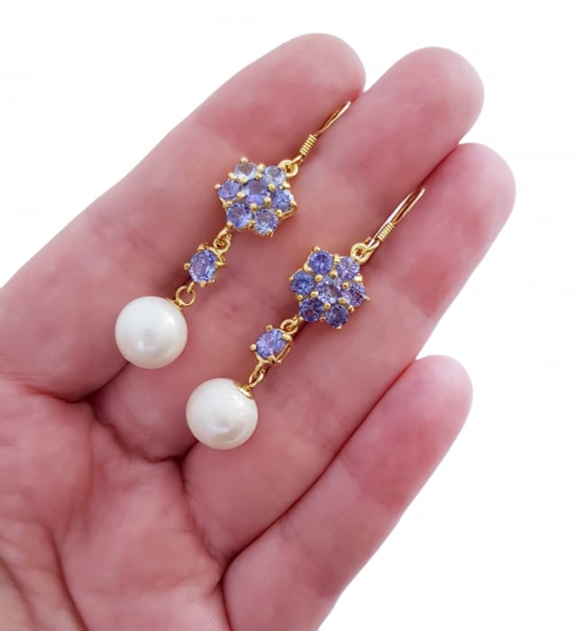 Cercei tanzanit perla [3]