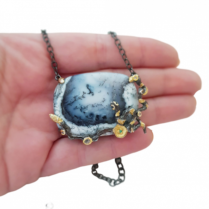 Colier argint opal dendritic [3]