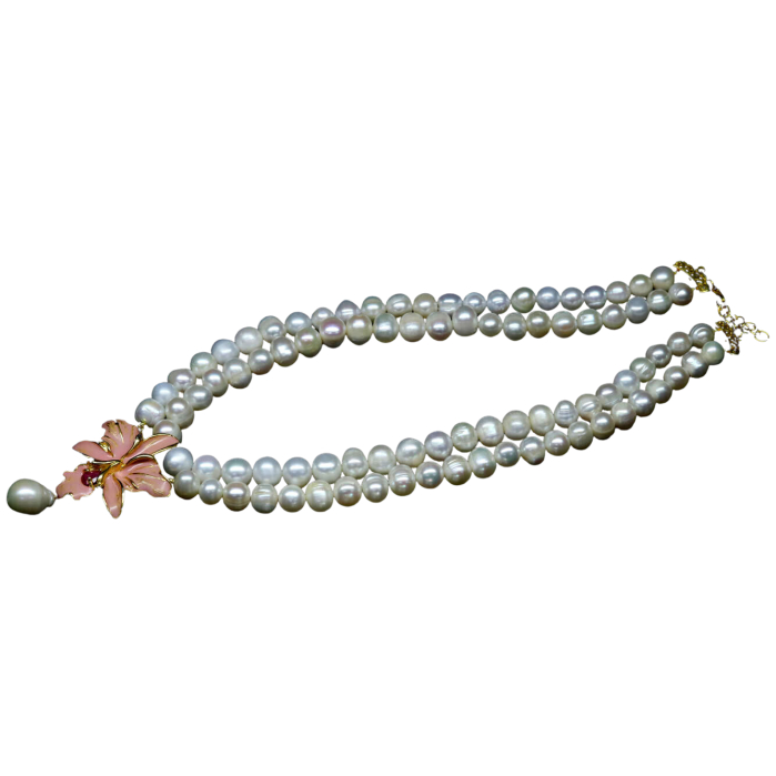 Colier argint perle rubin [2]