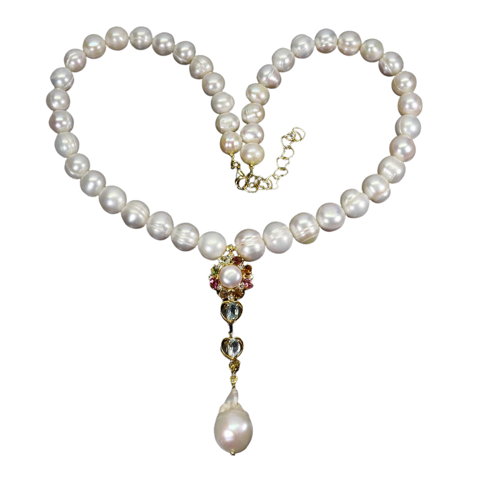 Colier argint perle turmalina [2]