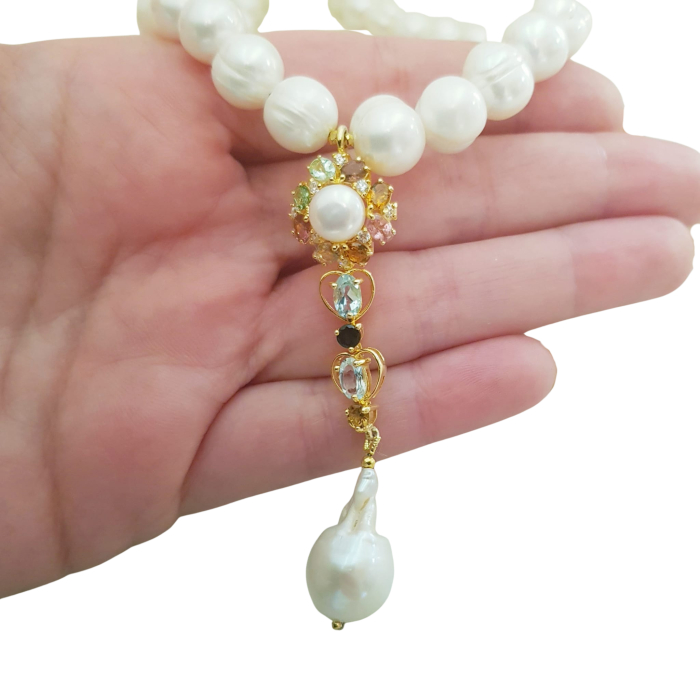 Colier argint perle turmalina [4]