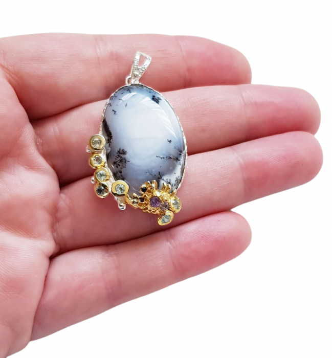 Pandantiv argint opal dendritic [3]