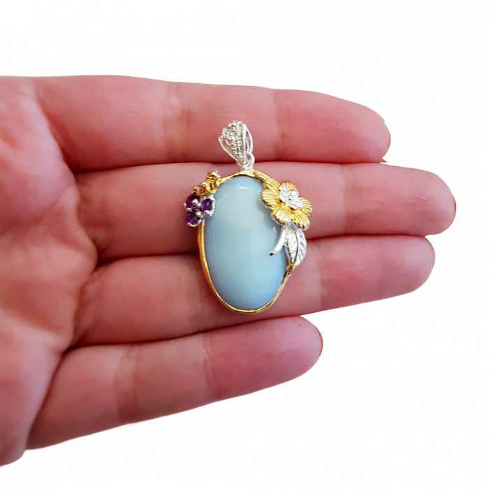 Pandantiv argint opal albastru C1780 [3]