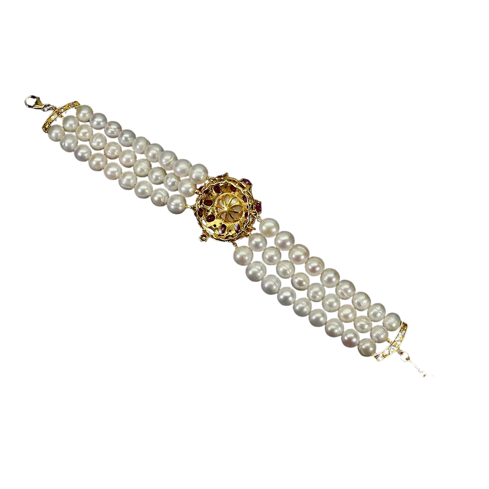 Bratara argint perle rubin [2]