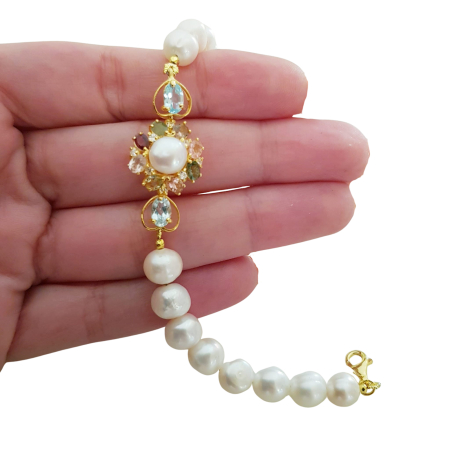 Bratara argint perle turmalina [3]