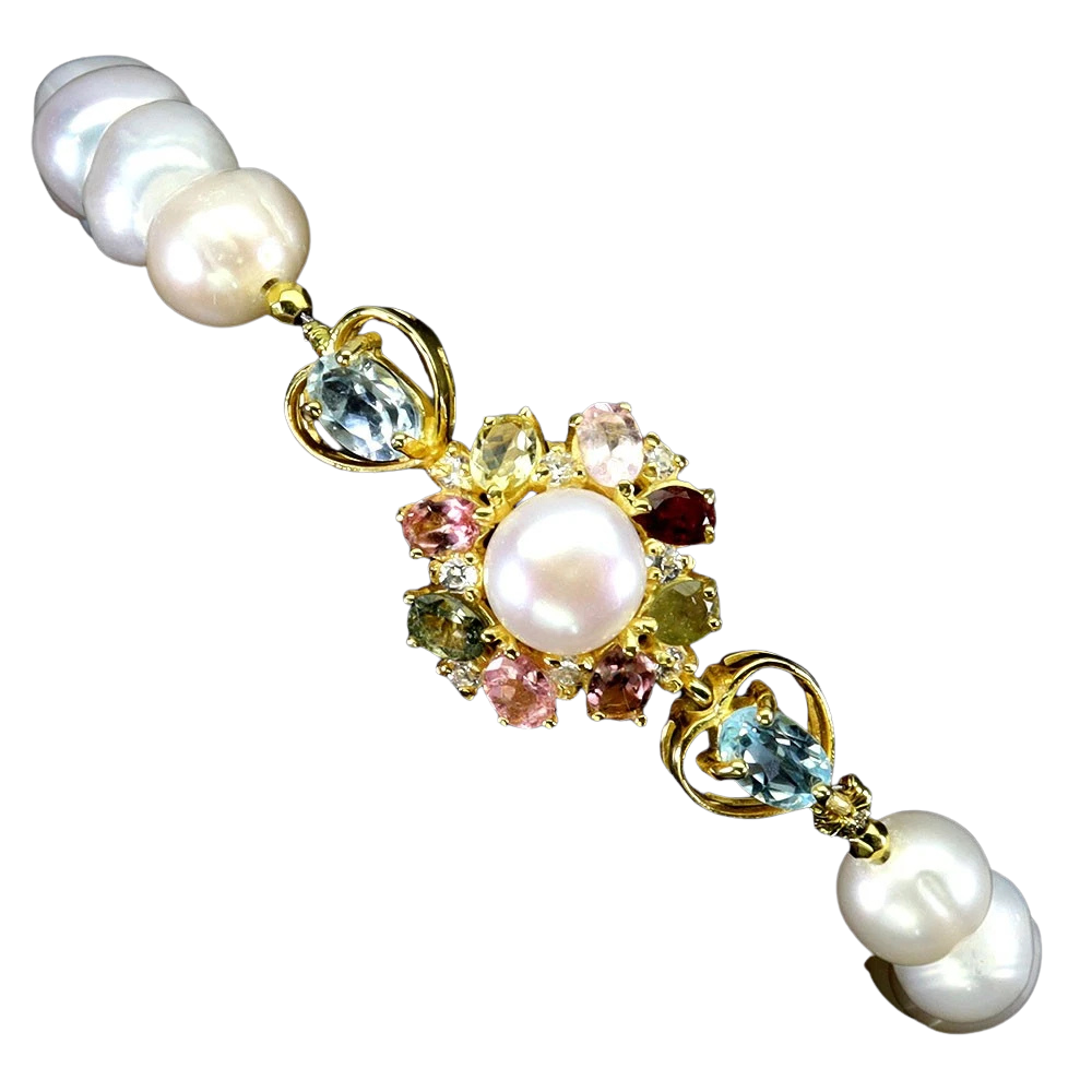 Bijuterii cu Pietre Semiprețioase si Pretioase din Argint - Bratara argint perle turmalina