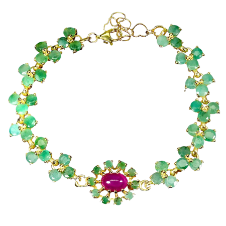 Brățări cu Pietre Semipretioase si Pietre Pretioase din Argint - Bratara argint smarald