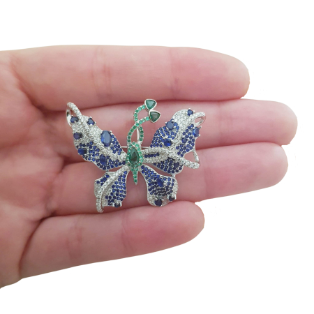 Brosa argint cubic zirconia [2]