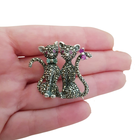 Brosa argint marcasite [2]