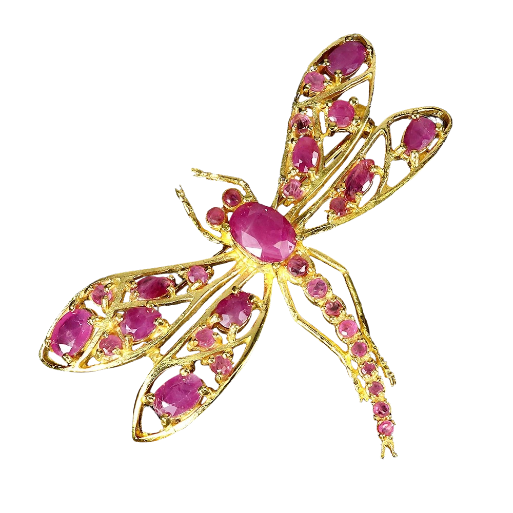 Turmalina - Brosa argint rubin