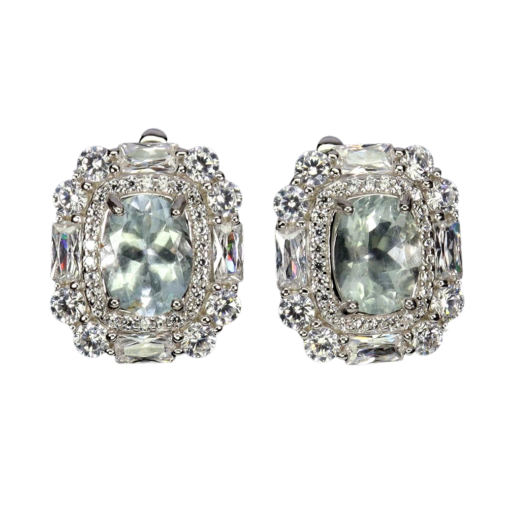 Cercei cu Pietre Semipretioase si Pietre Pretioase din Argint - Cercei argint acvamarin