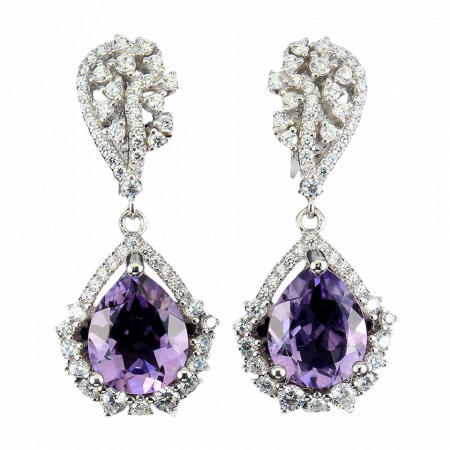 Bijuterii cu Pietre Semiprețioase si Pretioase din Argint - Cercei argint ametist