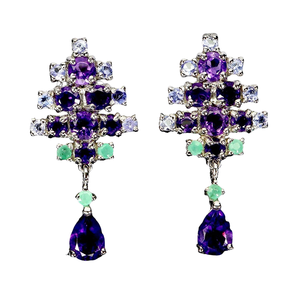 Cercei cu Pietre Semipretioase si Pietre Pretioase din Argint - Cercei argint ametist