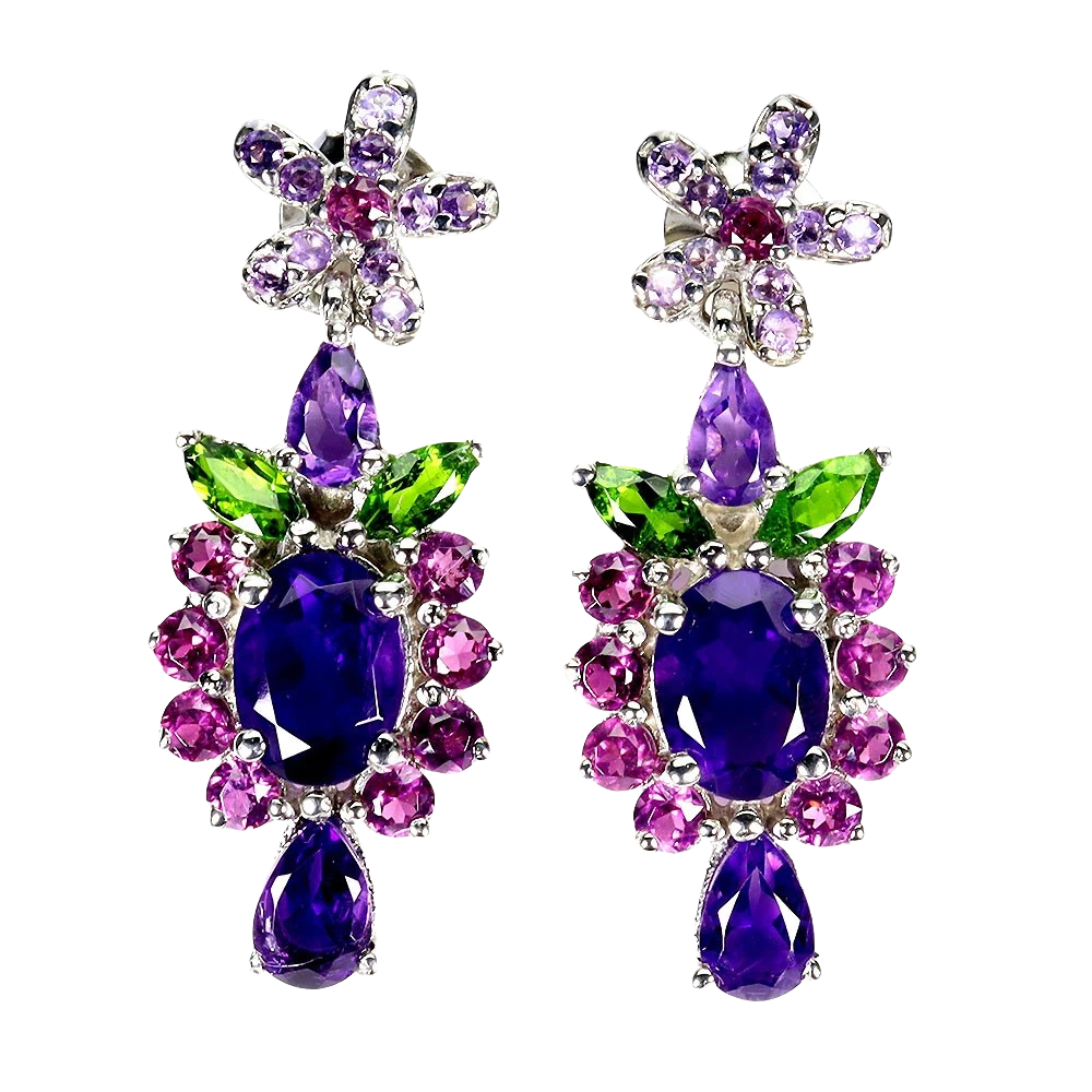 Cercei cu Pietre Semipretioase si Pietre Pretioase din Argint - Cercei argint ametist