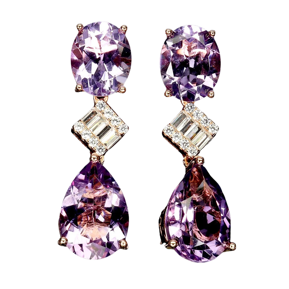 Cercei cu Pietre Semipretioase si Pietre Pretioase din Argint - Cercei argint ametist