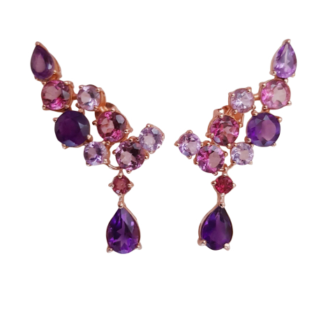 Cercei cu Pietre Semipretioase si Pietre Pretioase din Argint - Cercei argint ametist